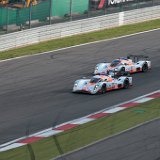 22082009 09.15.24  De Lola Aston Martin met startnummer 009 probeert nummer 008 uit te remmen voor de Yokohama S. Dit is tijdens de warmup. : 1000 km, ADAC, Nurburgring